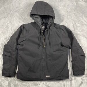 C.W.‎ Hart Full Zip Black Hooded Canvas Workwear Jacket Womens XL